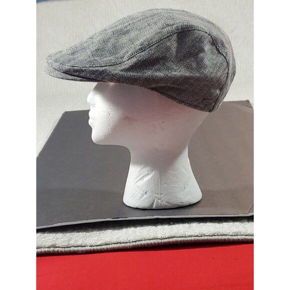 Mr Duck Erigaray Size Large Herringbone Cotton Linen Blend Newsboy Gatsby Cap - Picture 5 of 16